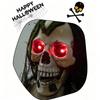 Half Body Halloween Figure With Sound Activation Red Light Gaze and Aged Cloth Finish for Seasonal Party Porch Graveyard Display Scene Use