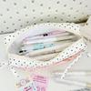 Large Capacity Polka Dot Pencil Bag White With Pink Bow Pencil Case  School Supplies