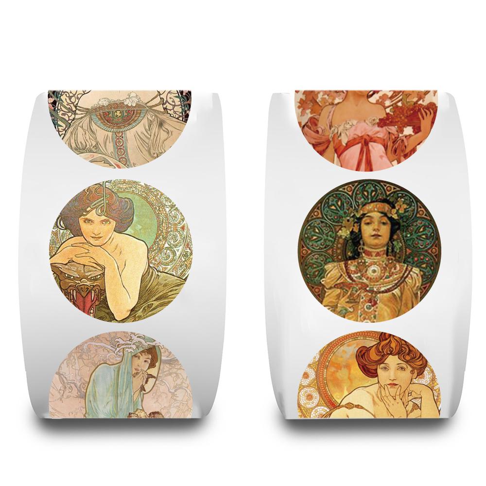 500PCS Penguin Roll Sticker Nostalgia Aesthetic Loptop Coffee Luggage Living Room Refrigerator Phone Guitar Paintings Stickers