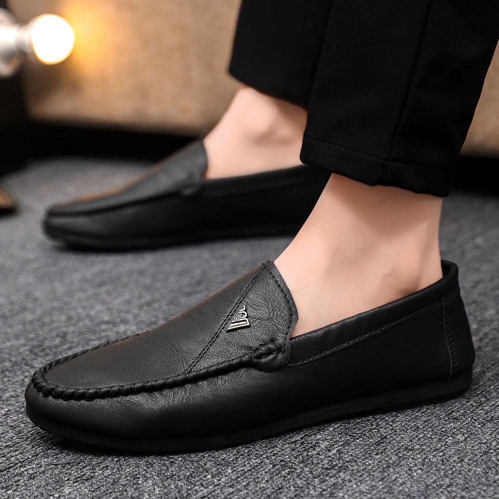 Fashion Moccasin Black Lightweight Male Casual Shoe Size 44 Common High Quality Fashion In Promotion Summer Sale New Men's Leather Shoes