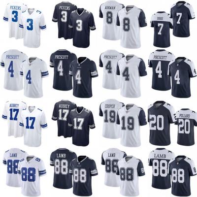 Dallas Cowboys Herren Football Trikot 4 7 88 11 Genähtes Sportspiel T-Shirt