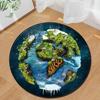 Round Carpet Moon Star Carpet for Living Room Galaxy Non-slip Mat Rugs Blue Decorative Floor Mat