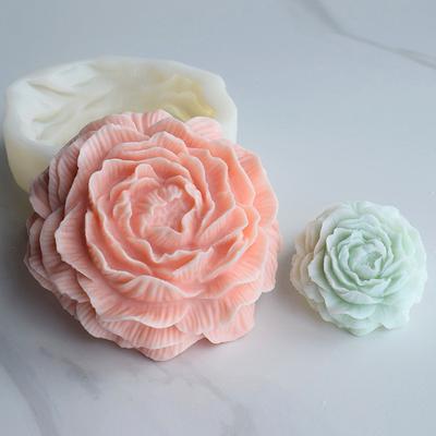 Large Middle 8-15cm Peony Candle Silicone Mold Peony Cake Chocolate Silicone Mold Rose Blossom Soap Silicone Mold Christmas Gift