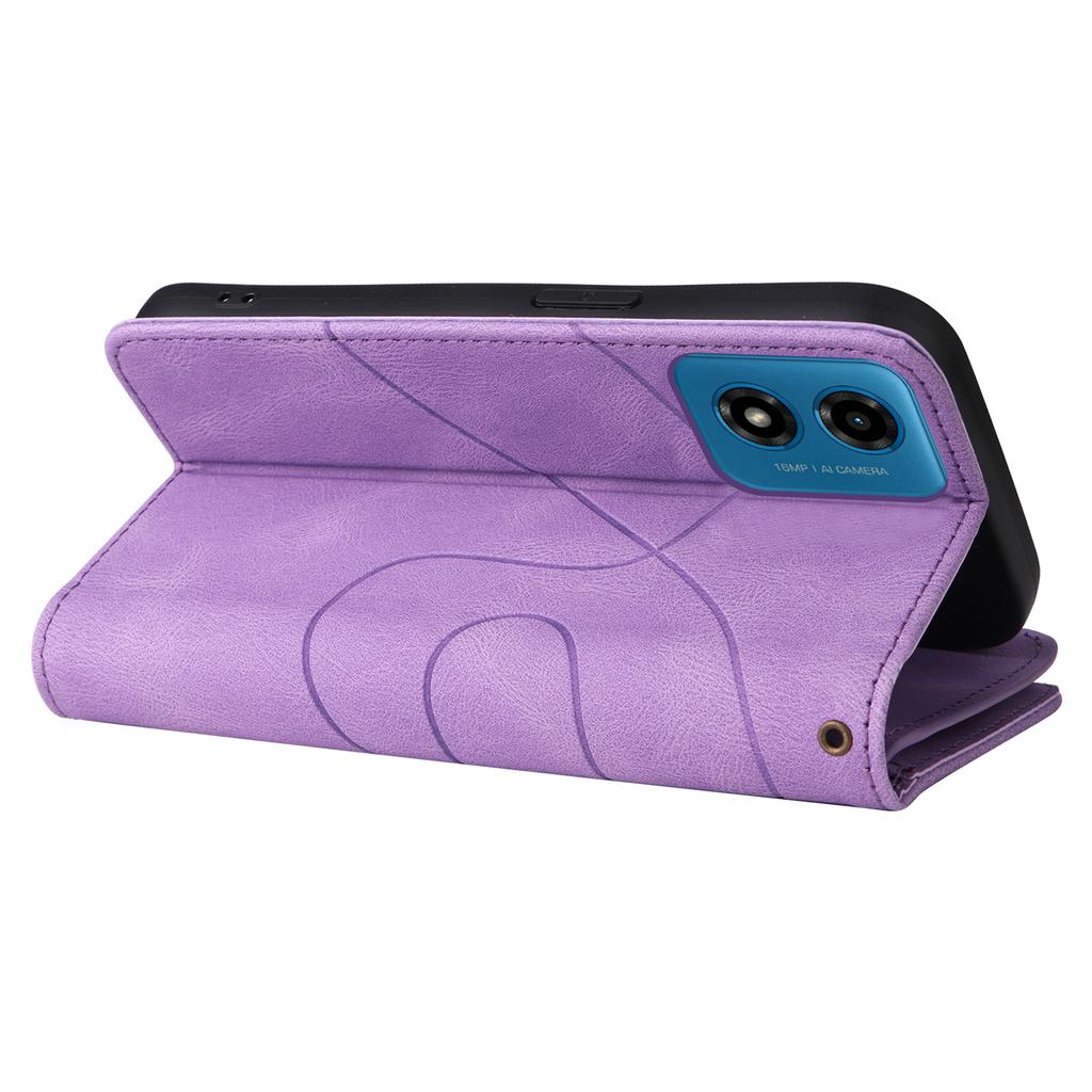 For Motorola Moto G04 4G/G24 4G/G04s 4G/E14 4G Leather Case with Strap Zipper 9 Card Slot Phone Cover Stand