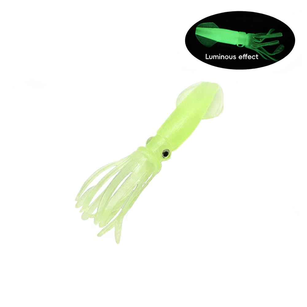 Luminous Soft Squid Lures Hollow Biomimetic Octopus Head Wobbler Deep Sea Boat Trolling Fake Bait 3D Squid Bait for Fishing