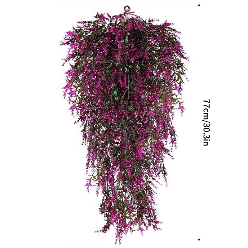 

Artificial Lavender Vine Flower Artificial Rose Flower Wall Hanging Wedding Decoration Planting Vine Decoration for Home Garden as show