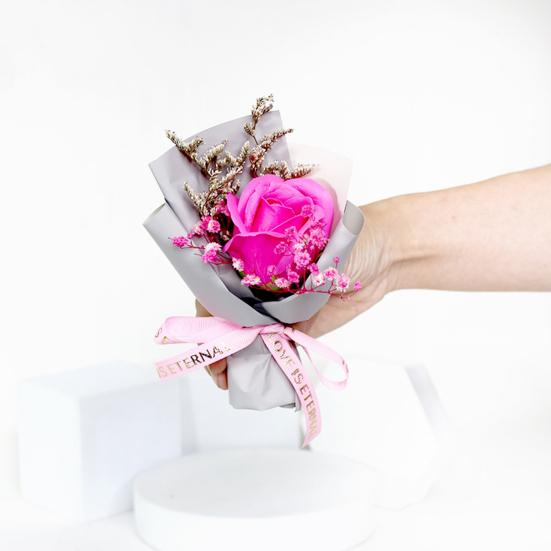 Mini Aromatherapy Soap Rose Bouquet Scented Artificial Flower Arrangement Christmas Wedding Birthday Valentine's Day Gifts for Women Mom Wife Best