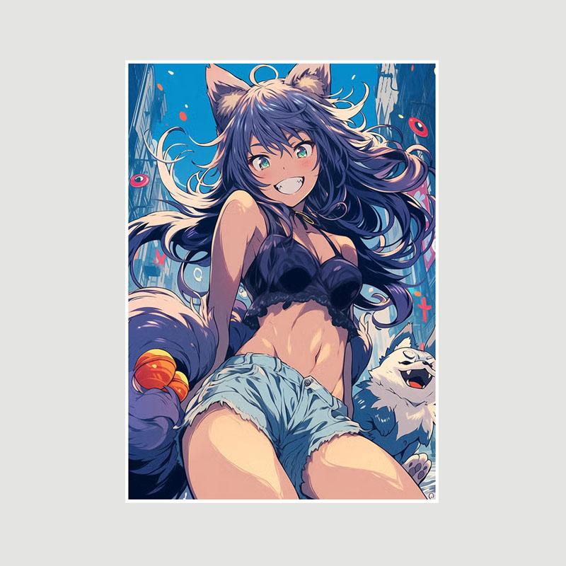 Home Decor Painting Sweet Little Loli Anime Girl Poster Cute Lolita Manga Figure White Paper Posters and Prints Bar Bedroom Decoration Mural