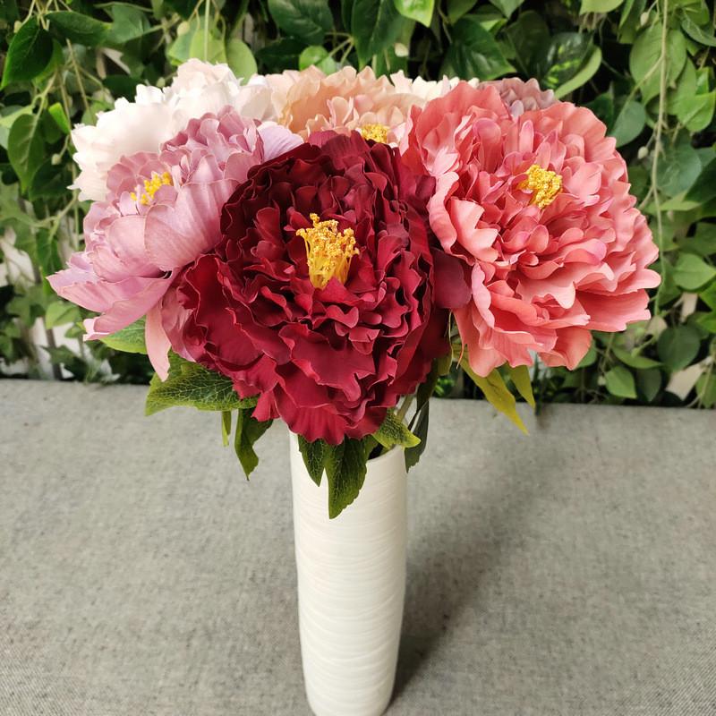 Peony Artificial Flowers Stems Wedding Centerpiece Vintage Style Home Floral
