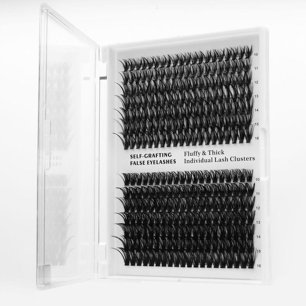 Hitzeverklebte Flauschige Büschel Selbstklebende Falsche Wimpern Gemischte Packung