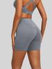 Women's High-Waisted Double-Sided Nylon Yoga Shorts with Tummy Control and Peach-Lift