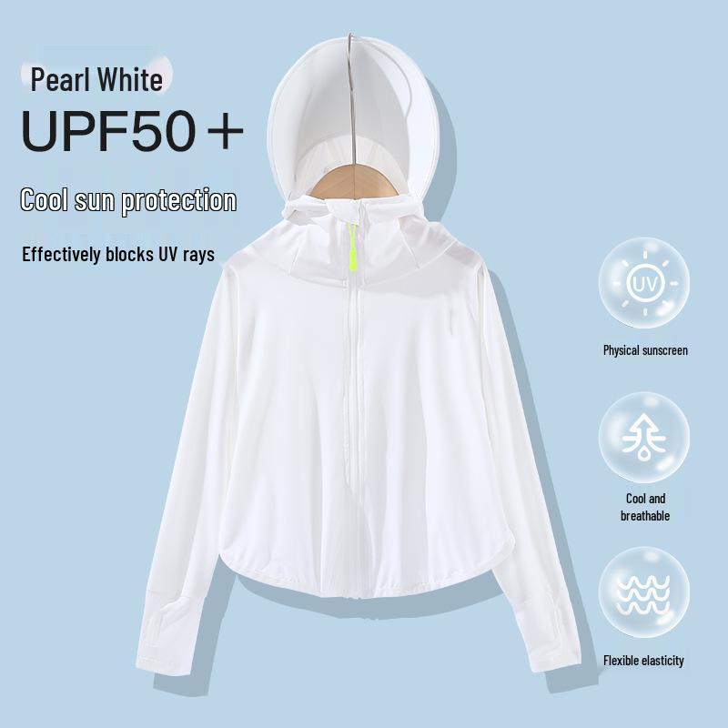 UPF50+ Kids Sun Protection Hooded Summer Jacket - Lightweight, Breathable, Anti-UV, Ice Silk Fabric