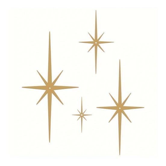 4Pcs Metal Starburst Wall Decoration Retro Mini Mid-Century Starburst Wall Art Sculpture Home Bedroom Living Room Bathroom Wall Decorative Sign