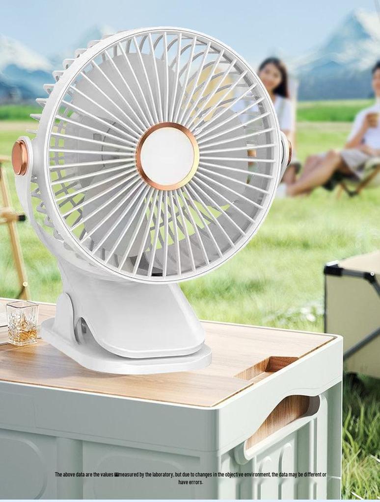 Ultra-Quiet Rechargeable Clip-On Fan with LED Night Light for Dorms and Desks