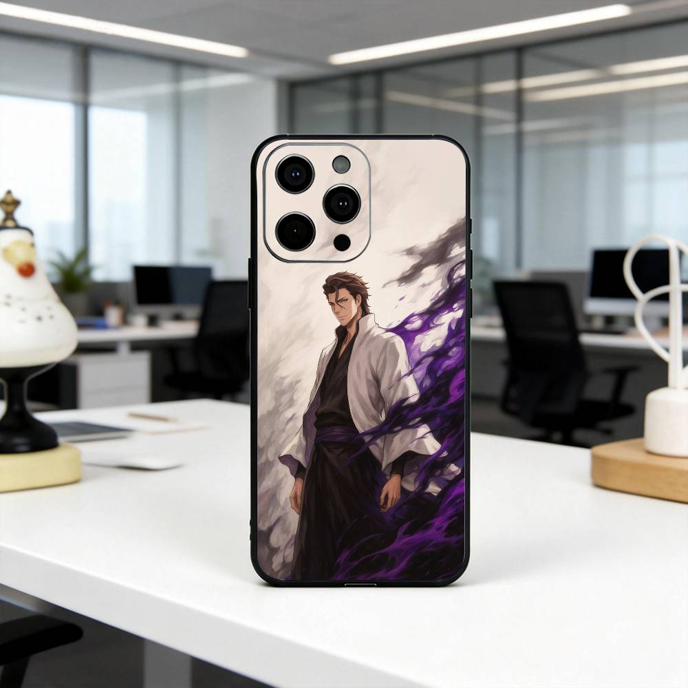 

A-Aizen S-Sosuke-S Anime B-BLEA-CH Phone Case For iPhone 17,16,15,14,13,12,11 Plus,Pro Max,XS,Soft Silicone Black Cover iPhone13PRO