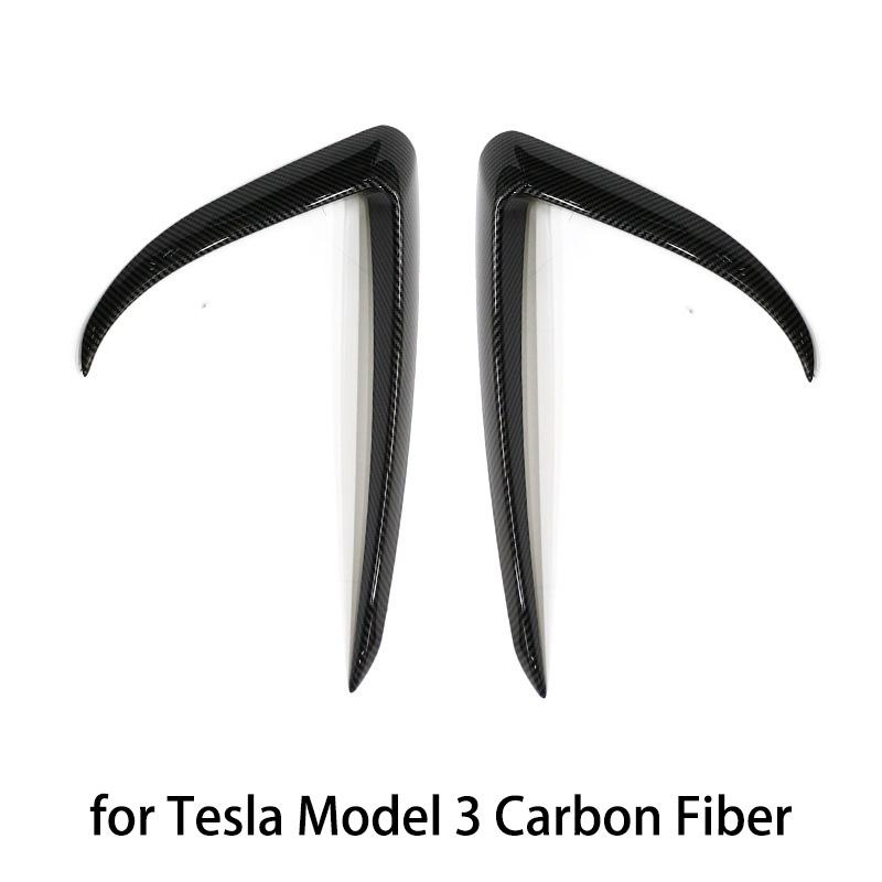 Nebelscheinwerferverkleidung für Tesla Modell Y/3, Stoßstangenabdeckung, Windmesser, Carbonfaser-Optik, Klingenverkleidung, Licht, Augenbrauen, Spoiler, Dekoration
