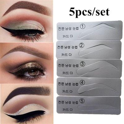 5pcs Eyebrow Template Stencils Brow Grooming Card Trimming Shaping Beauty Tool DIY Eyebrows Makeup