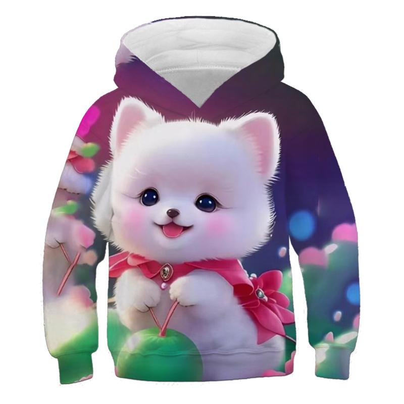 Kinder Lockere Hoodies Kinder Katze Sweatshirt Herbst Kind Cartoon Hoodie Mädchen Mantel Langarm 3-12J Mädchen Grafik Lässiges Oberteil
