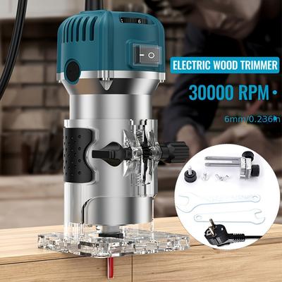 1pc Wood Trimmer Electric Hand Trimmer Wood Trimmer Router Tool 220V 6 Speed 30000 RPM Wood Handheld Router Compact Wood Palm Router Cutting Palm Tool