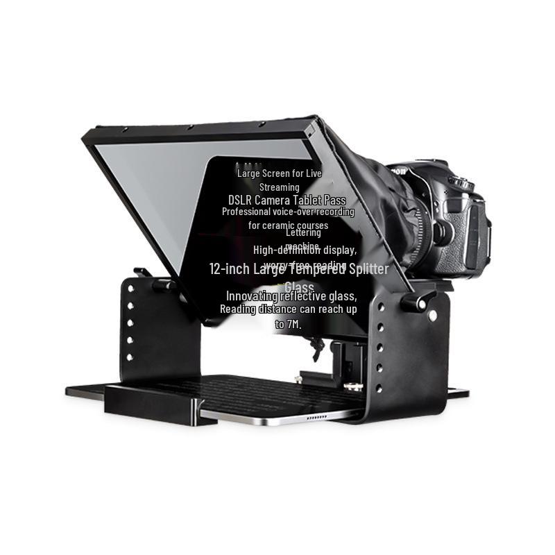 8MOMAN MT12 Teleprompter: Large-Screen Script Reader for Mobile Phones, DSLRs, and Tablets