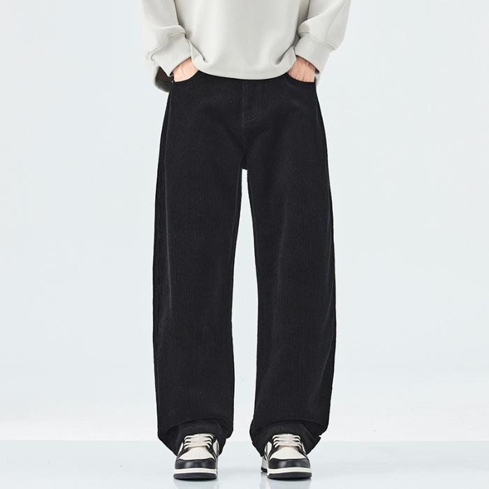 Autumn and winter new heavy corduroy casual pants men's loose and comfortable straight wide-leg trousers men