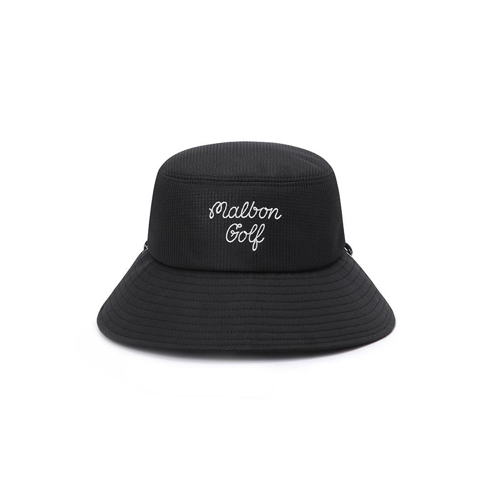 MALBON GOLF Mesh Ventilation Bucket Hat Black