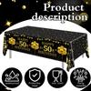 3 Pack Black Gold 50th Birthday Tablecloth, Rectangular Plastic Table Cover, 42.5x70.8 Inches, Happy 50 Birthday Decoration for Party Supplies