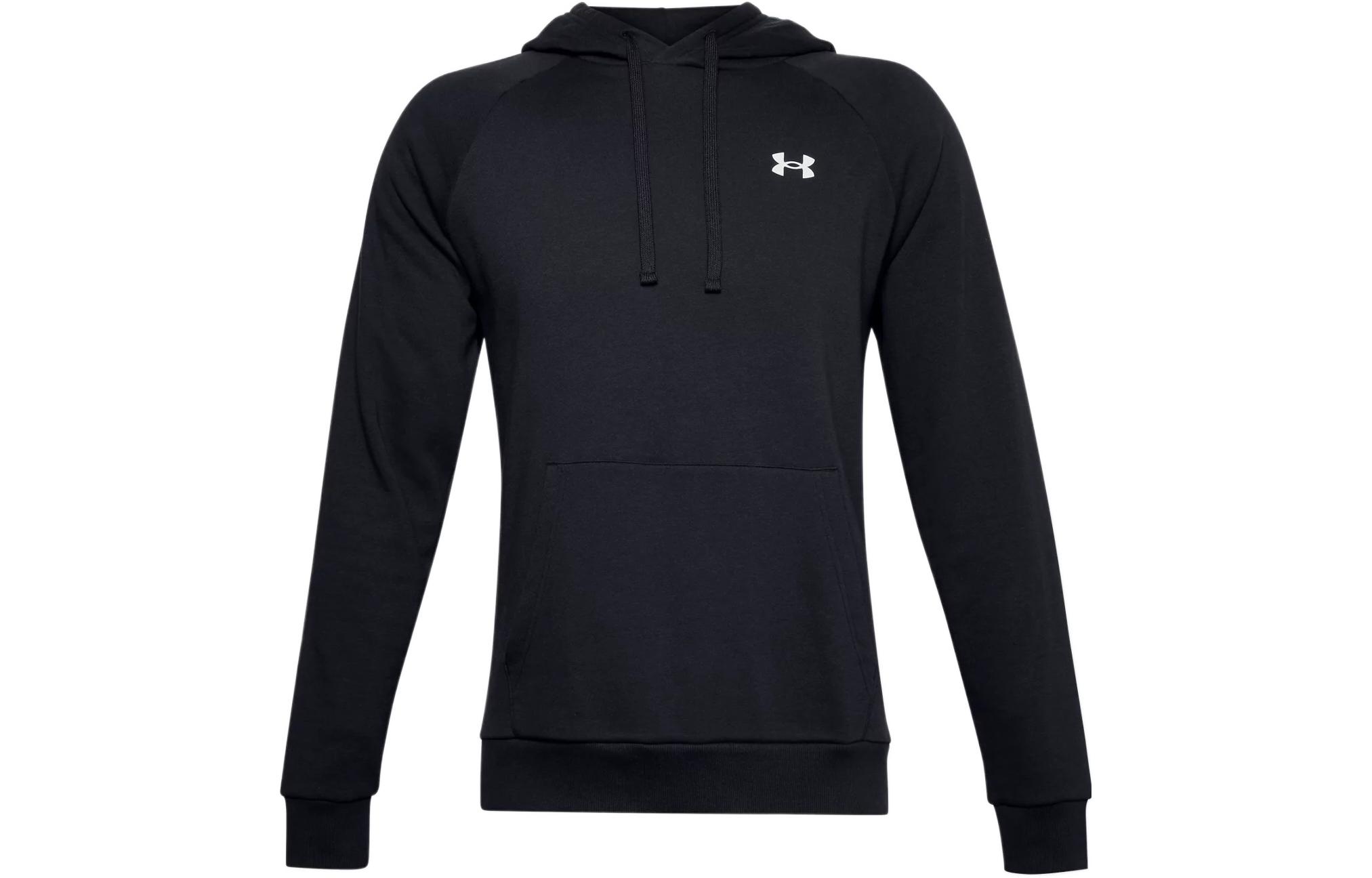 Under Armour Rival Sweatshirts Men s Black Hooded Moderate Regular 1357105-001 XL