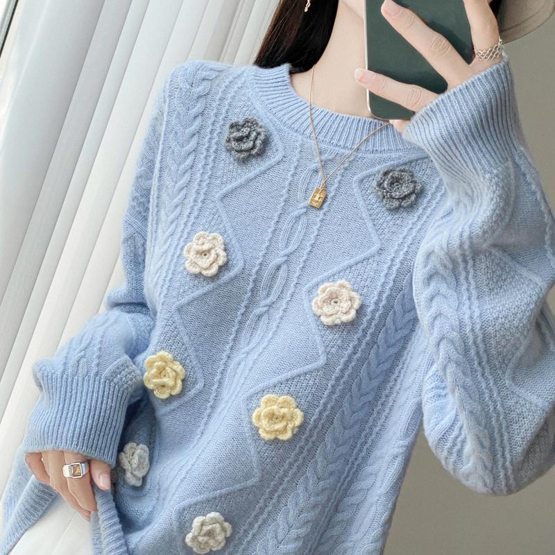 Women Sweater 100% Wool MODERN NEW SAGA O-neck Knit Pullover Thick Winter Jumpers Female Knit Tops