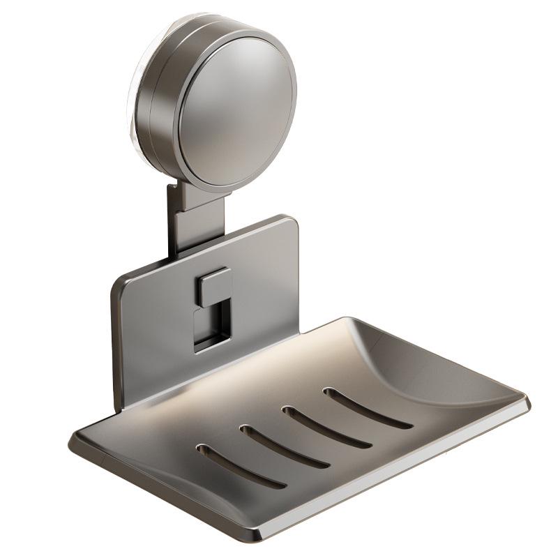 Wall-Mounted Punch-Free Aluminum Soap Holder with Suction Cup