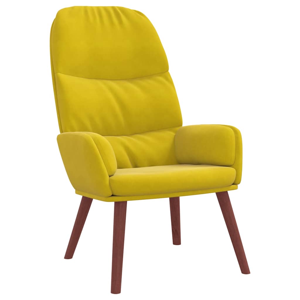 Recliner Chair with Ottoman Yellow Velvet