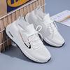Breathable Non Slip White Women's Sports Shoes with Front Lace Up Lightweight Women's Casual Running Shoes