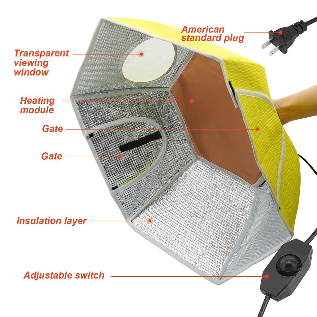 Copertura Riscaldante per Pulcini Scalda Pulcini Gabbietta per Pulcini Scalda Polli Facile da Installare Conveniente Risparmio di Tempo 110V/220V