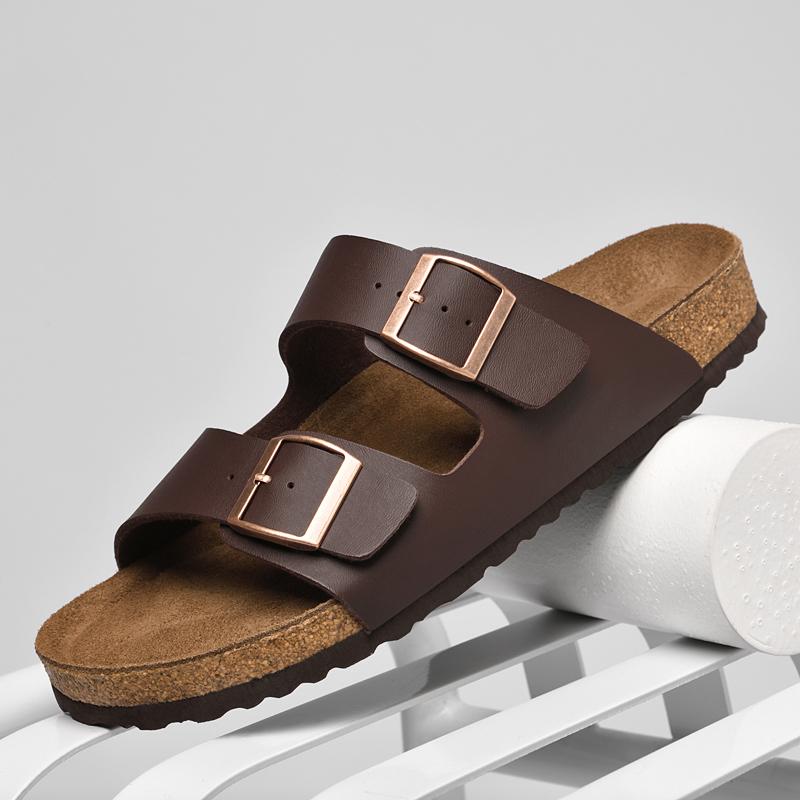 Fashion Man Casual Leather Sandal for Men Beach Breathable Antiskid  Sandals Designer Flat Designer Shoes Comfy Slipper Original Summer