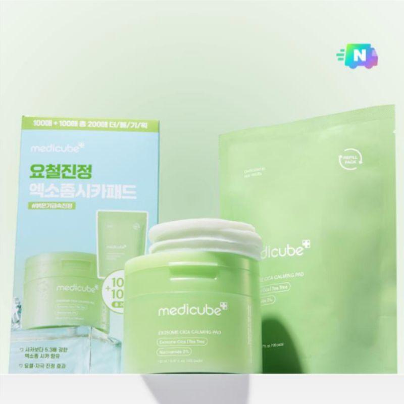 [100 Pads + Refill 100 Pads] Medicube Exosome Cica Centella Trouble Soothing Pad Refill Special Set Korean Calming Toner Pads