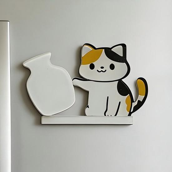 1/2Pcs Cat Whiskers Holder Refrigerator Magnet Cat Hair Miniature Vase Collector Container Pet Memorial Keepsake Decoration