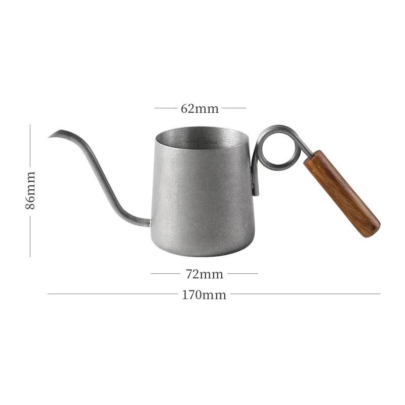 Hand-brewed Coffee Pot Brewing Kettle Ring Wooden Handle Stainless Steel Fine Mouth Drip Kettle Manual Brewing Coffee Machine