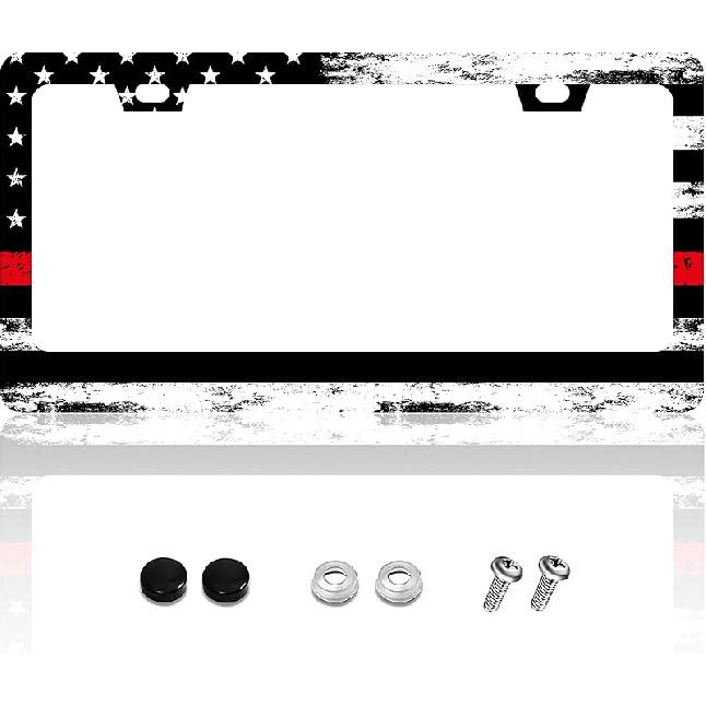FIORDY 2Pcs Bigfoot License Plate Frame Personalized License Plate Frames Auto Accessory Bracket Stainless Steel License Plate Holder With Screws For