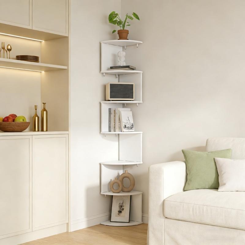 Space Saving 7 Layer Wall Mounted Corner Shelf Perfect For Home Office Display Storage And Arrangement