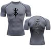 Maglietta a compressione da uomo Berserk Guts Anime Fitness Sport Corsa aderente Palestra Magliette sportive Asciugatura rapida Top Maglietta Maglietta a compressione