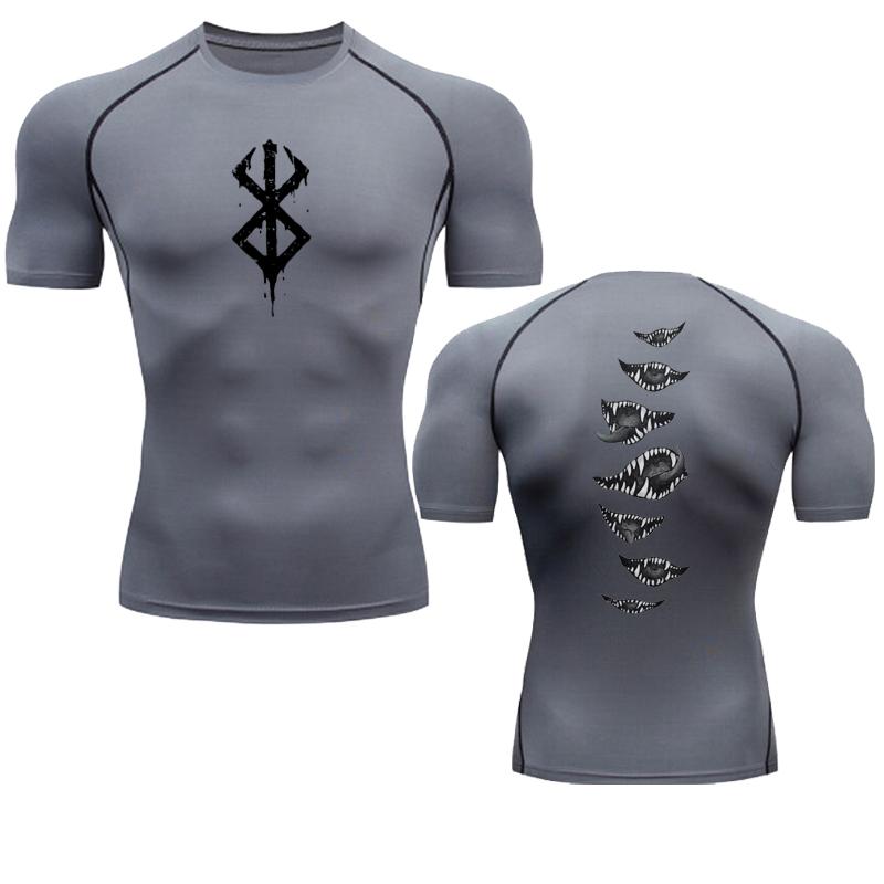 Maglietta a compressione da uomo Berserk Guts Anime Fitness Sport Corsa aderente Palestra Magliette sportive Asciugatura rapida Top Maglietta Maglietta a compressione