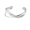 Gold Color Punk Irregular Metal Geometric Wide Bracelets for Women Men Vintage Smooth Twisted Cross Cuff Bangles Party Jewelry