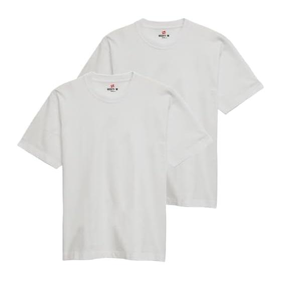 Hanes Beefy T-shirt, short sleeve, round neck, 2-piece set, 100% cotton, round body specification, tagless specification, 2P Beefy T-shirt BEEFY-T,