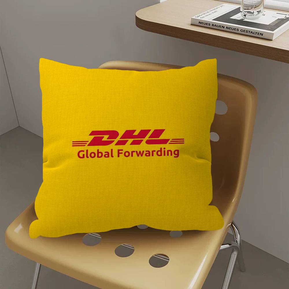 Logistics Brand DDhl Pillow Covers Cartoon Sofa Decorative Home Doublesided Printing Short Plush Cute Cushion Cover