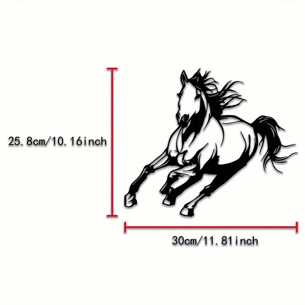 Equine Metal Wall Art Horse Decor Home Office Indoor Outdoor Metal Wall Hanging Horizontal Design Gift for Horse Lovers