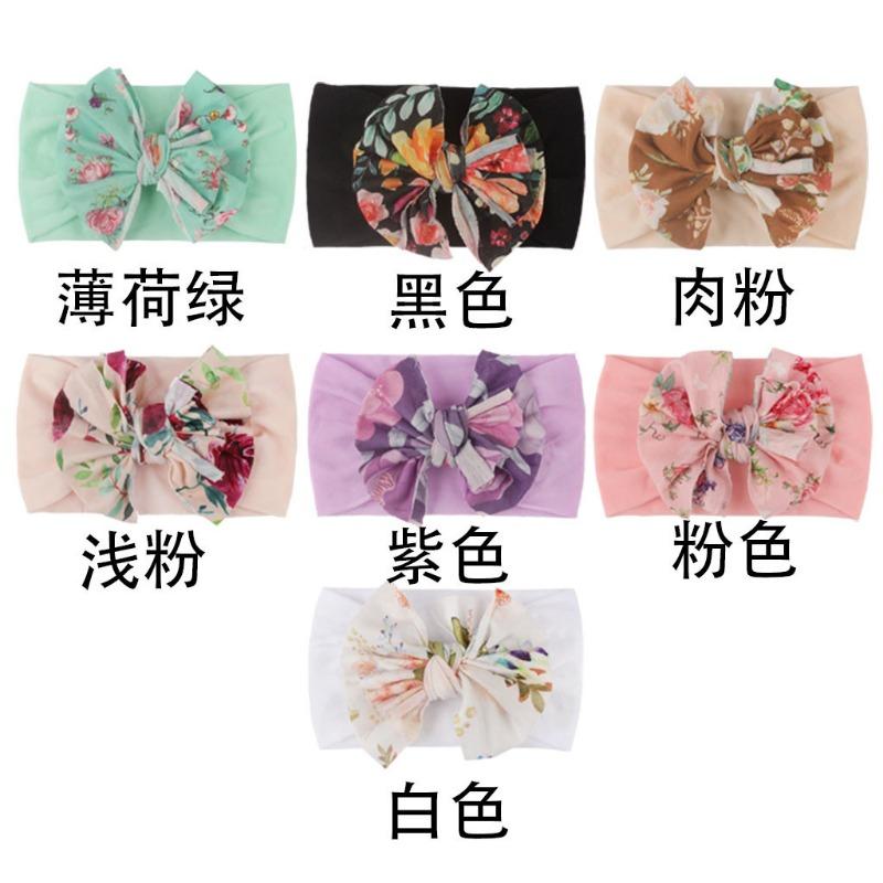 

New Children s Bow Headband Solid Color Headband Baby Nylon Headband Headscarf Baby Products