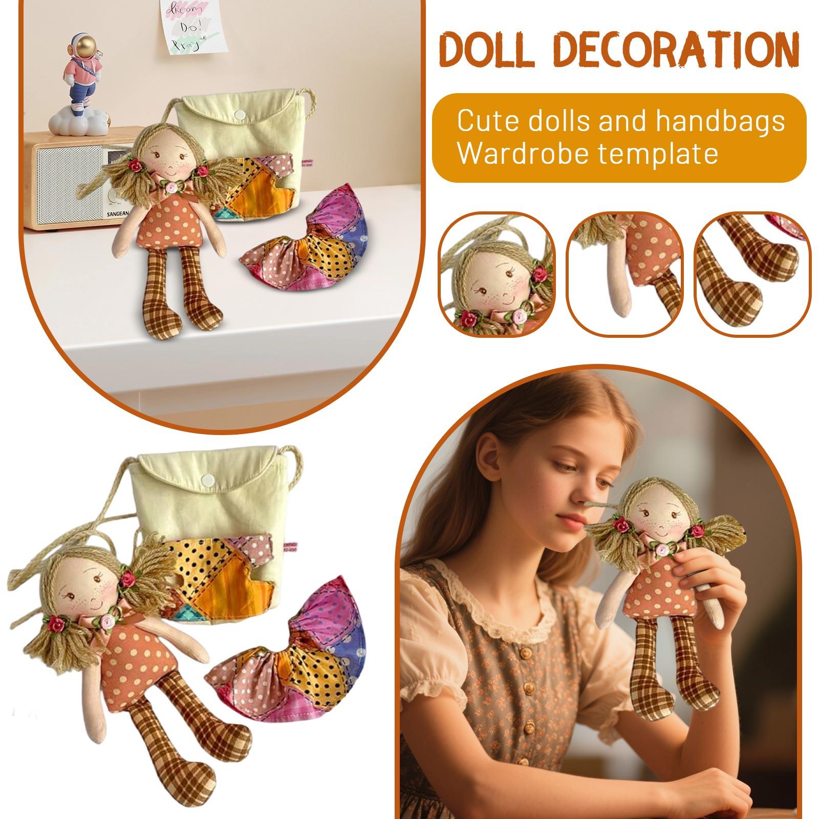 

Cute Doll And Handbag Wardrobe Template Set One Size жовтий
