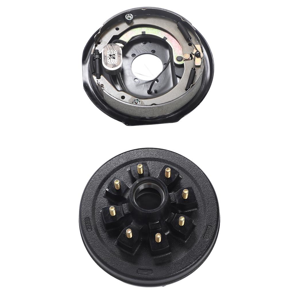 17PCS Trailer Axle Brake Kit with 8 On 6.5in Hub Drum for 7000 Lbs Cargo Boat Trailer Spindle