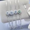 S925 Sterling Silver Platinum-plated Bracelet D Color Moissanite Half Bracelet Round Bag Simple and Elegant Women's Gift