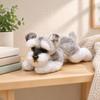 Liegender Schnauzer Plüschtier Stofftier Kuschelhund mit Schlappohren für Kinder,